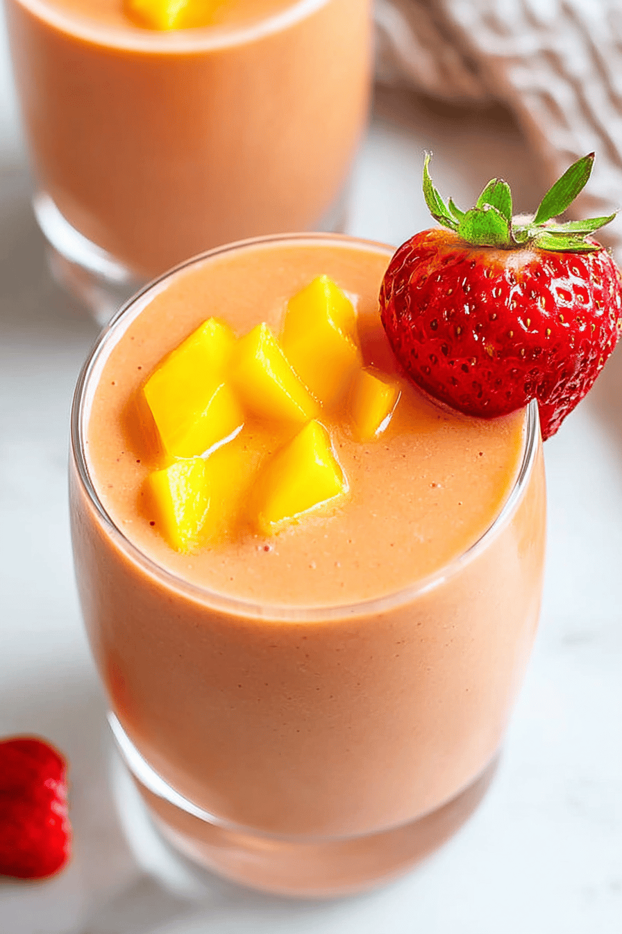 Tropical Strawberry Mango Smoothie Delight