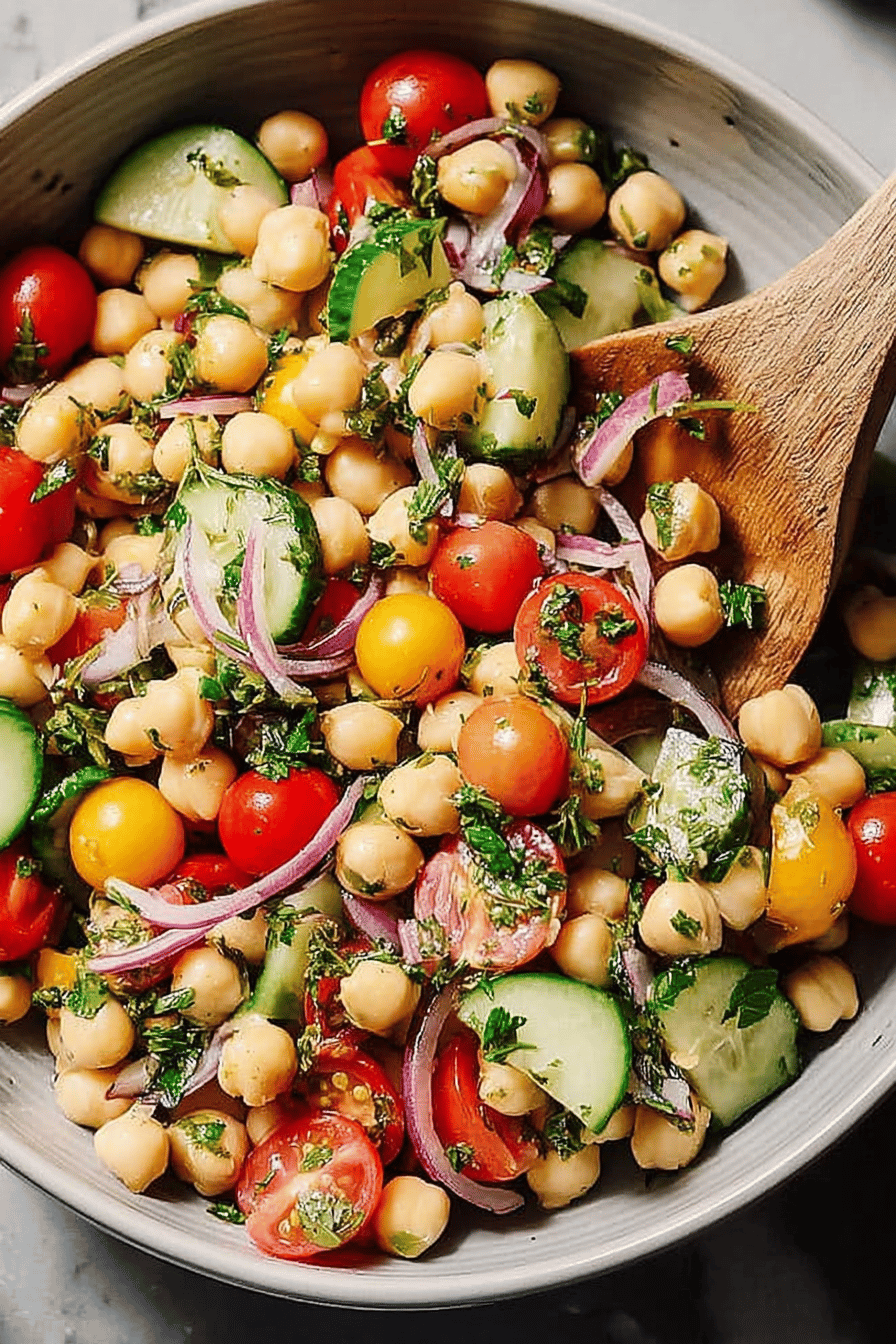 Zesty Mediterranean Chickpea Salad with Herbs