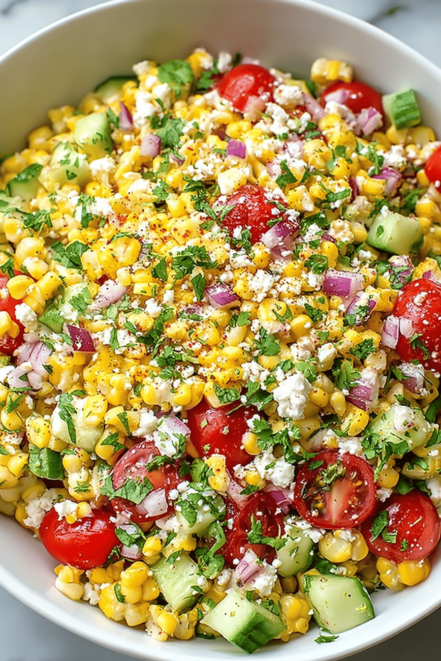 Zesty Mexican Corn Salad with Cotija Cheese