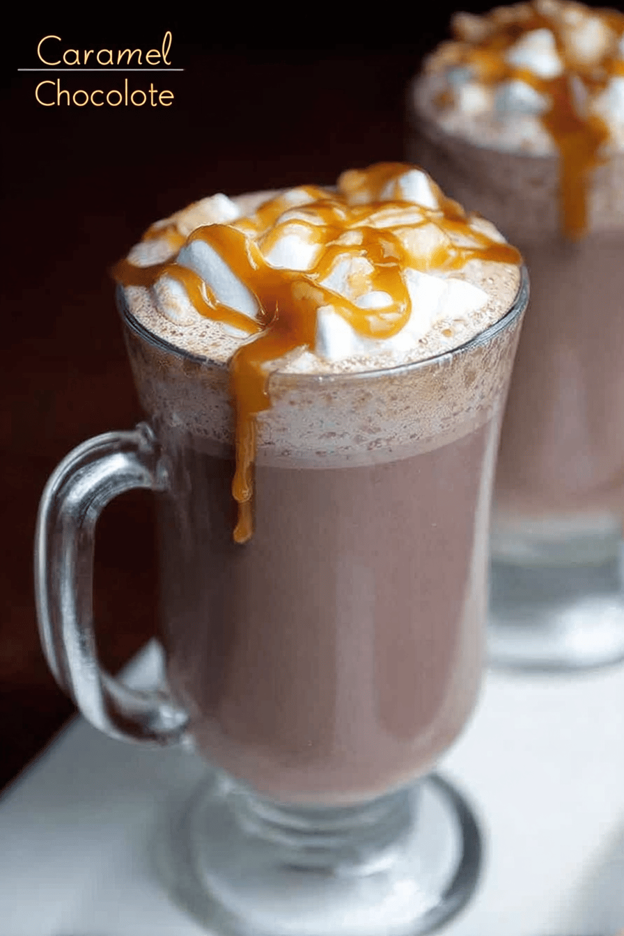 Caramel Hot Chocolate with Whipped Cream Delight