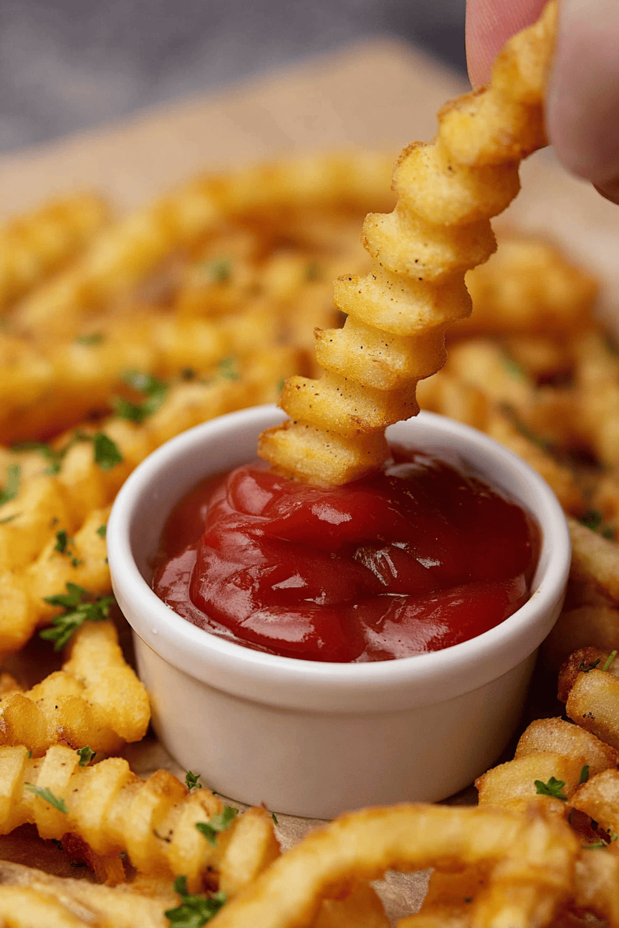 Crispy Air Fryer French Fries with Spicy Ketchup