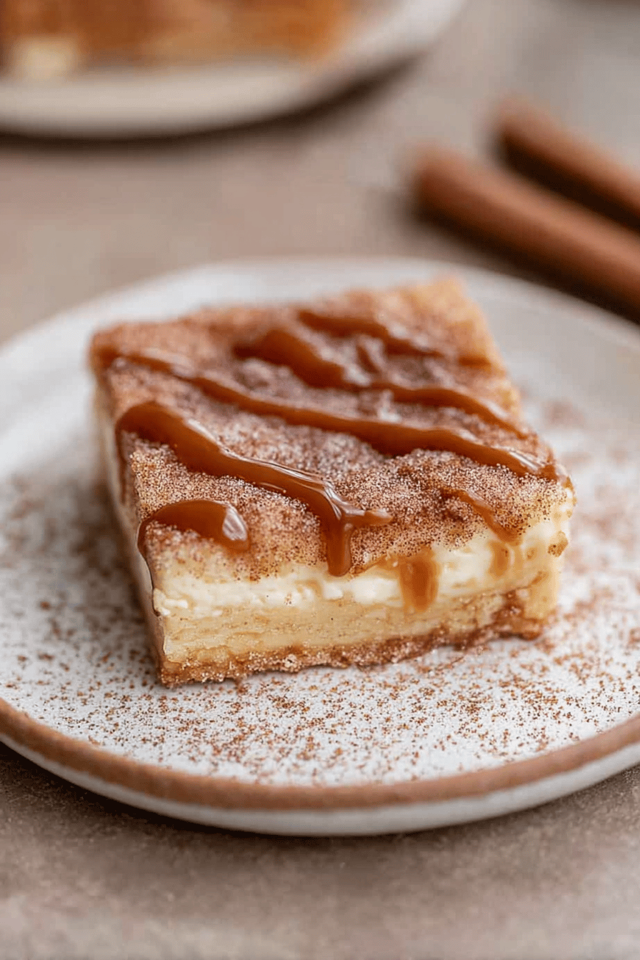 Easy Churro Cheesecake Bars with Crescent Dough