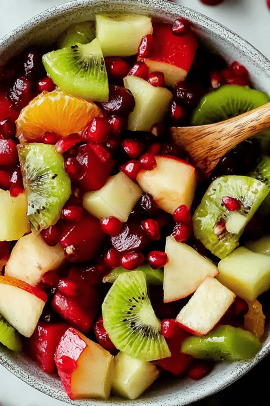 Festive Red and Green Christmas Fruit Salad