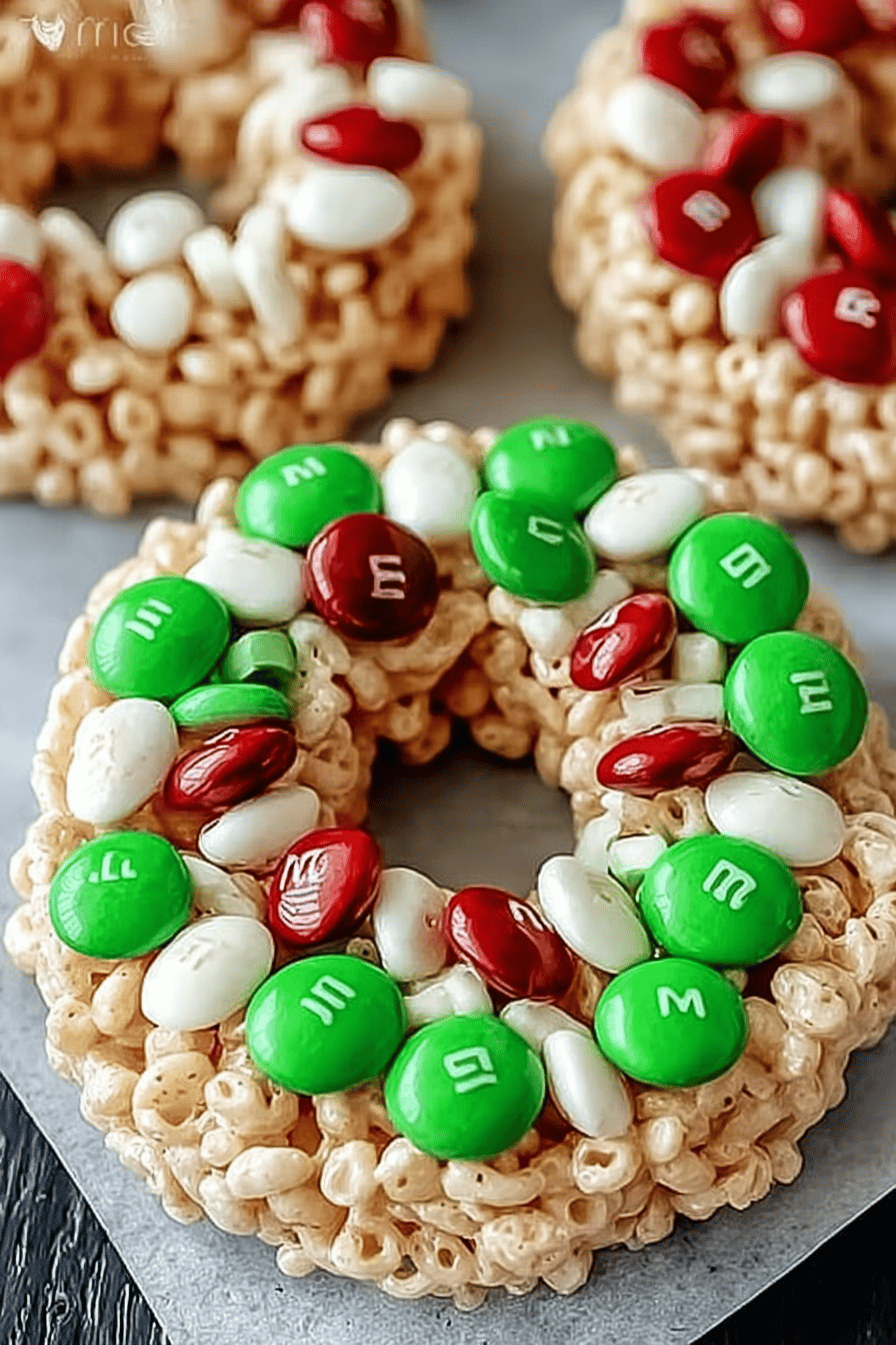 Festive Rice Krispie Wreath Treats for Holidays