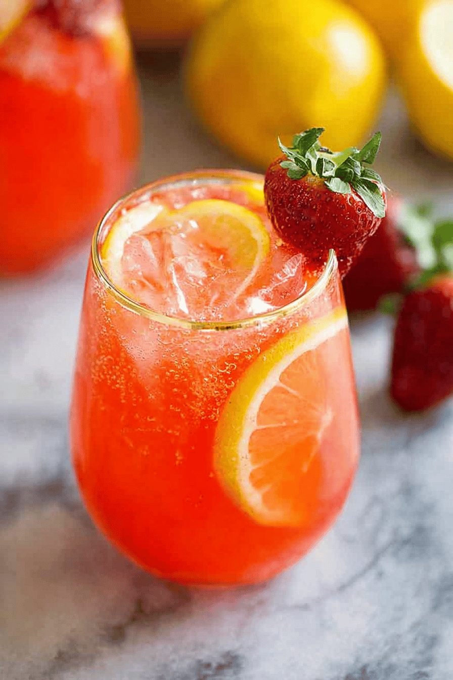 Fresh Homemade Strawberry Lemonade for Summer