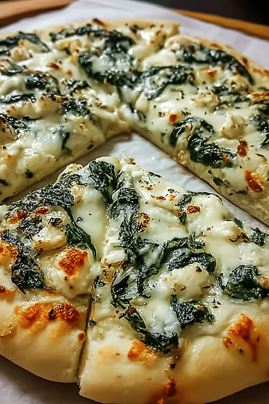 Greek Roasted Garlic Spinach Feta Pizza