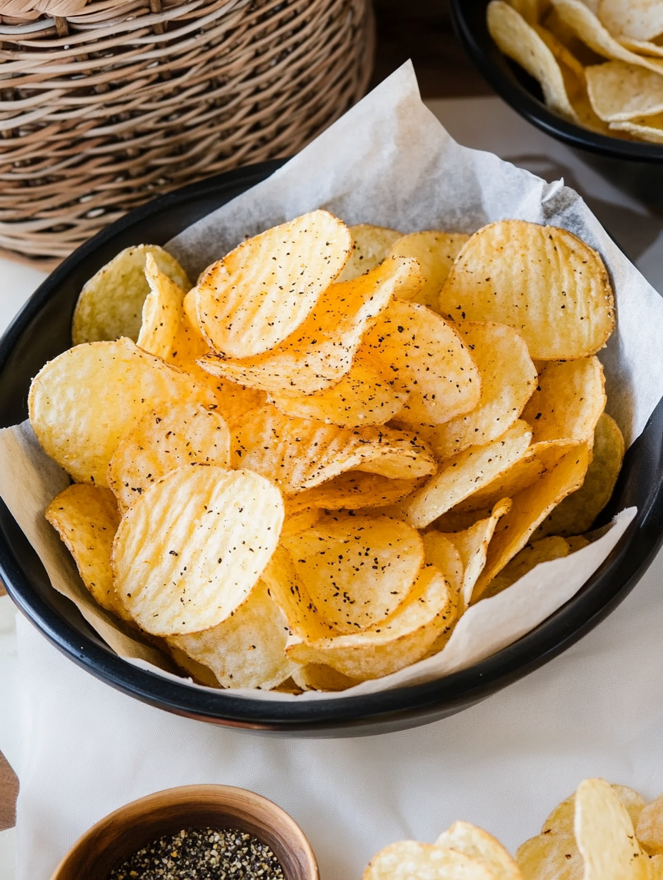 Crispy Homemade Potato Chips Recipe Like Lay's