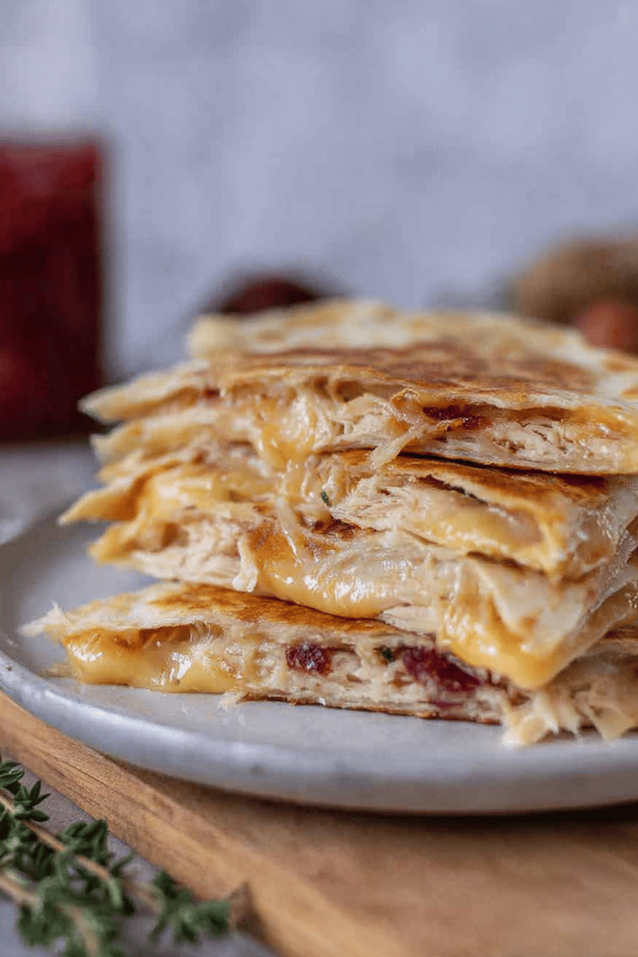 Leftover Turkey Cranberry Quesadillas