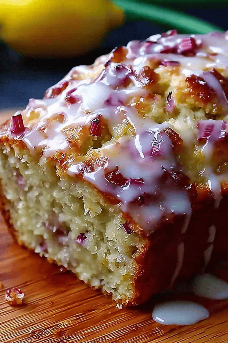 Lemon Rhubarb Glazed Loaf
