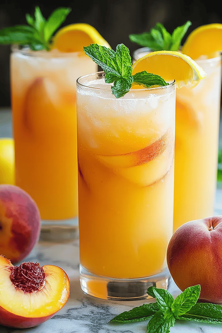 Peach Mint Lemonade Summer Cooler