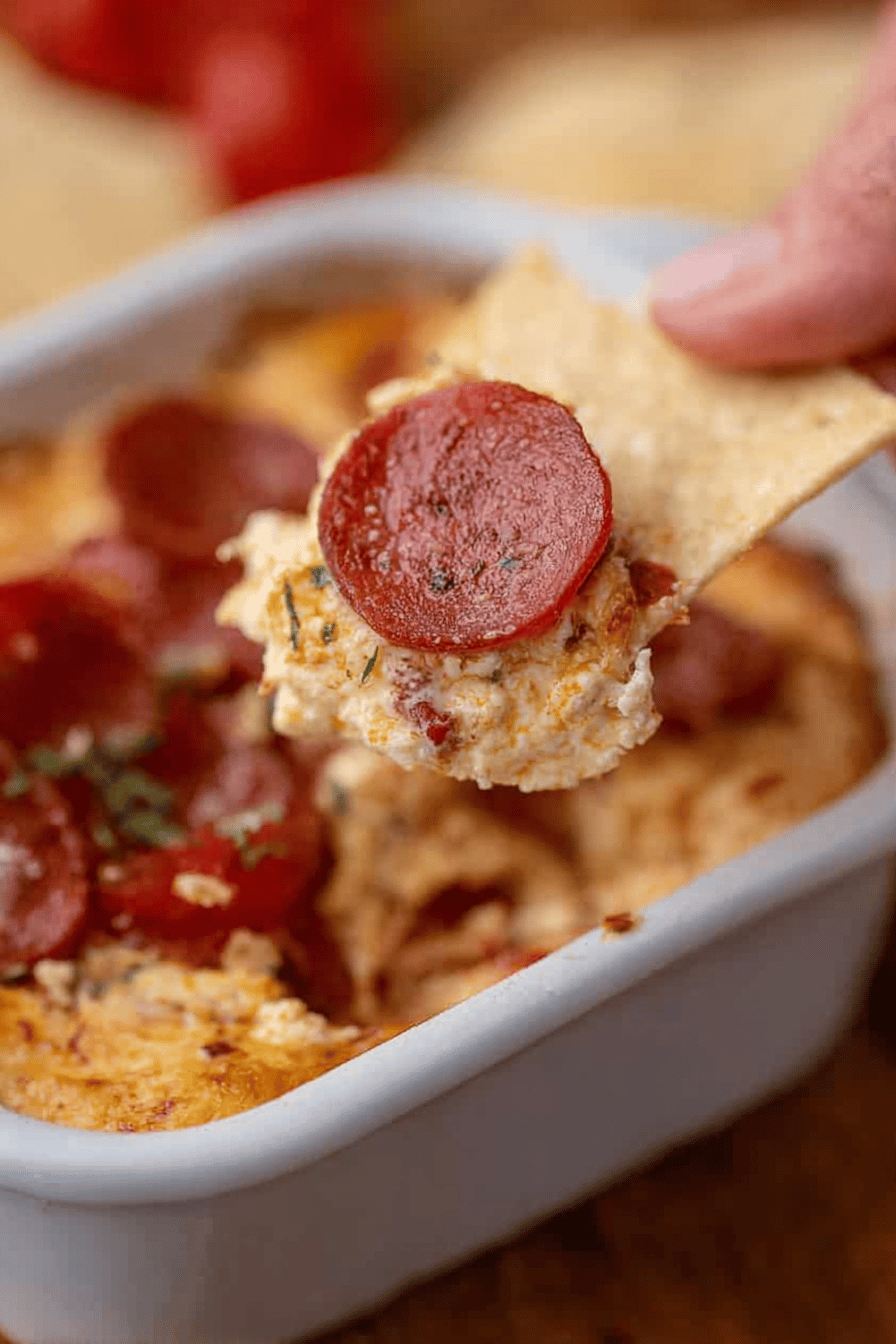 Pepperoni Pizza Cottage Cheese Dip Delight