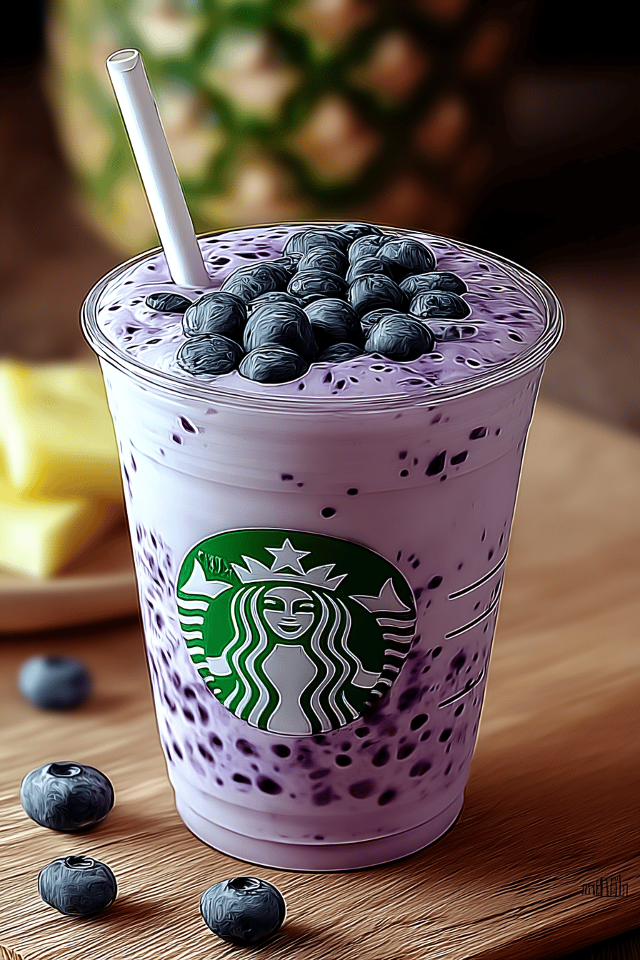 Pineapple Blueberry Frappuccino Summer Delight