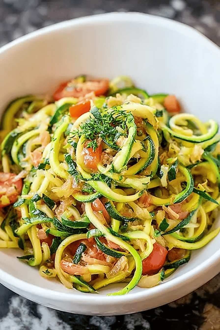 Quick Zucchini Noodles with Tomatoes and Parmesan