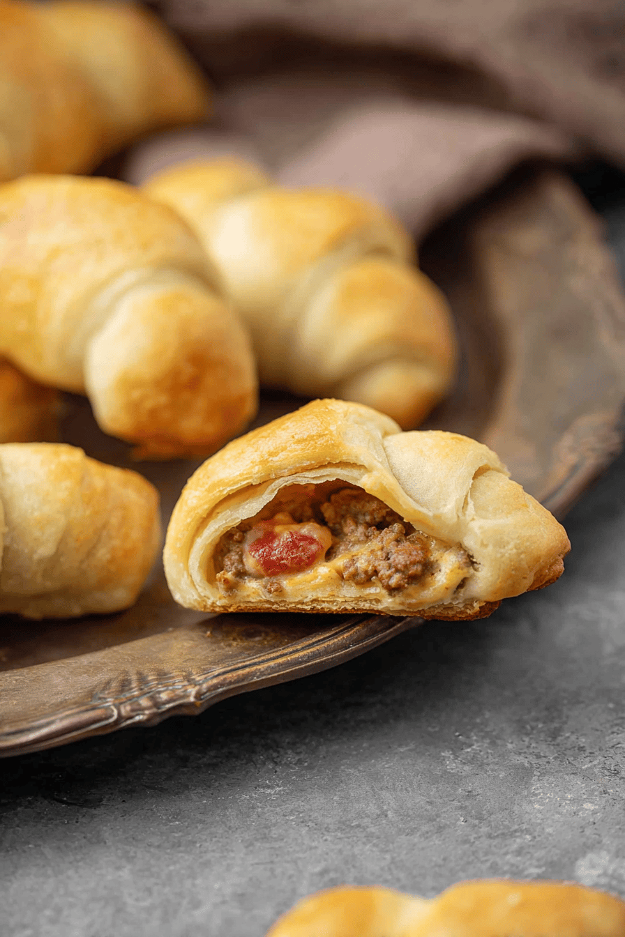 Rotel Beef and Cheese Crescent Bites