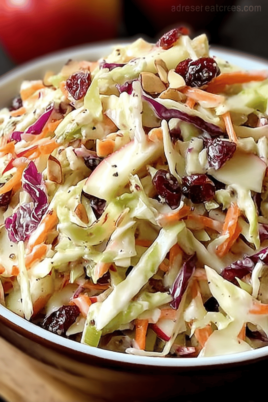 Sweet Tangy Apple Cranberry Coleslaw