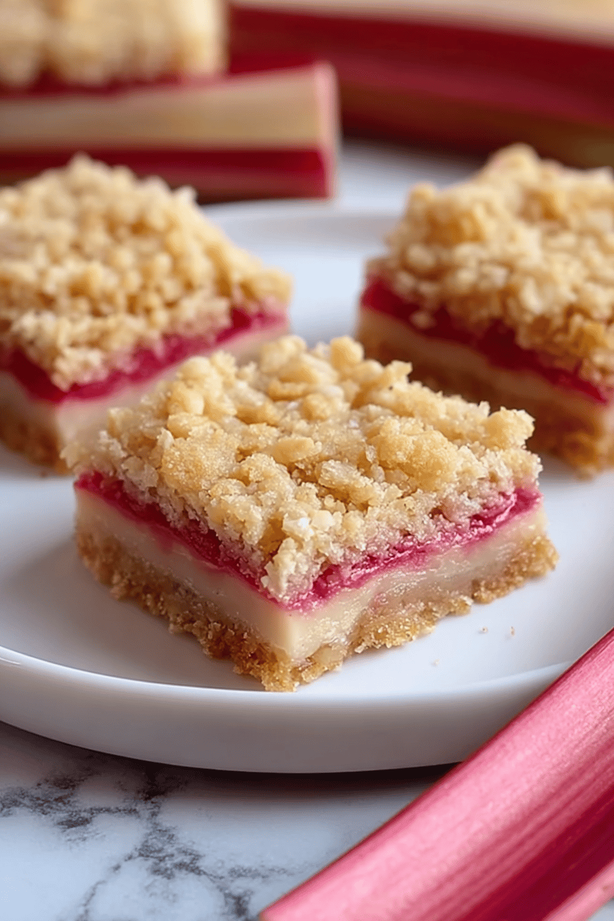 Tangy Rhubarb Cream Cheese Dessert Bars