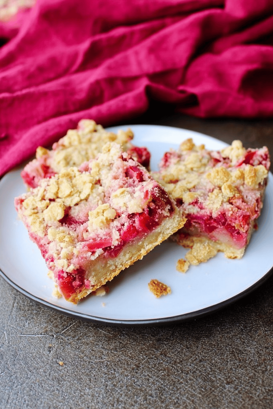 Tangy Rhubarb Oat Crumble Bars