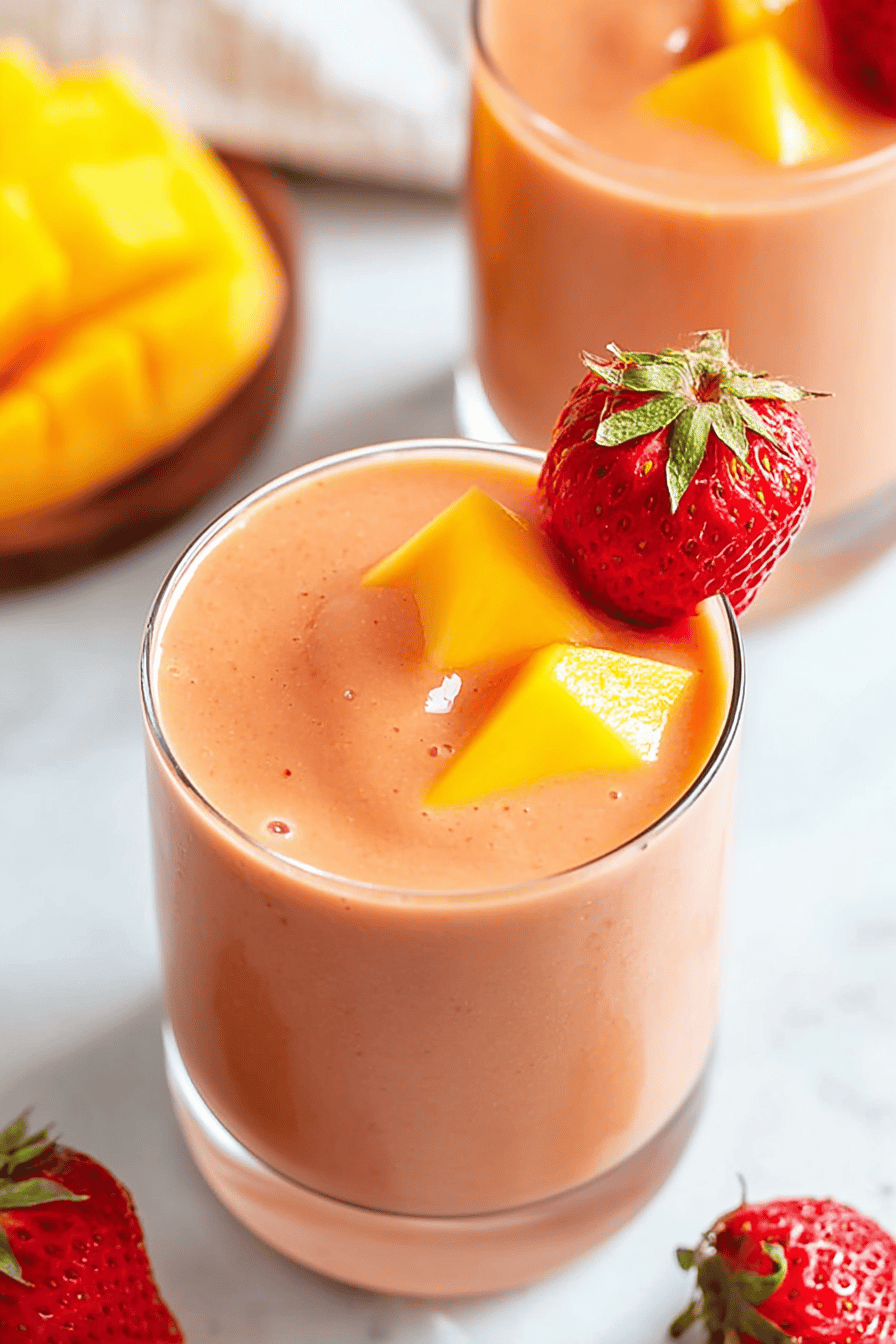 Tropical Strawberry Mango Smoothie Delight