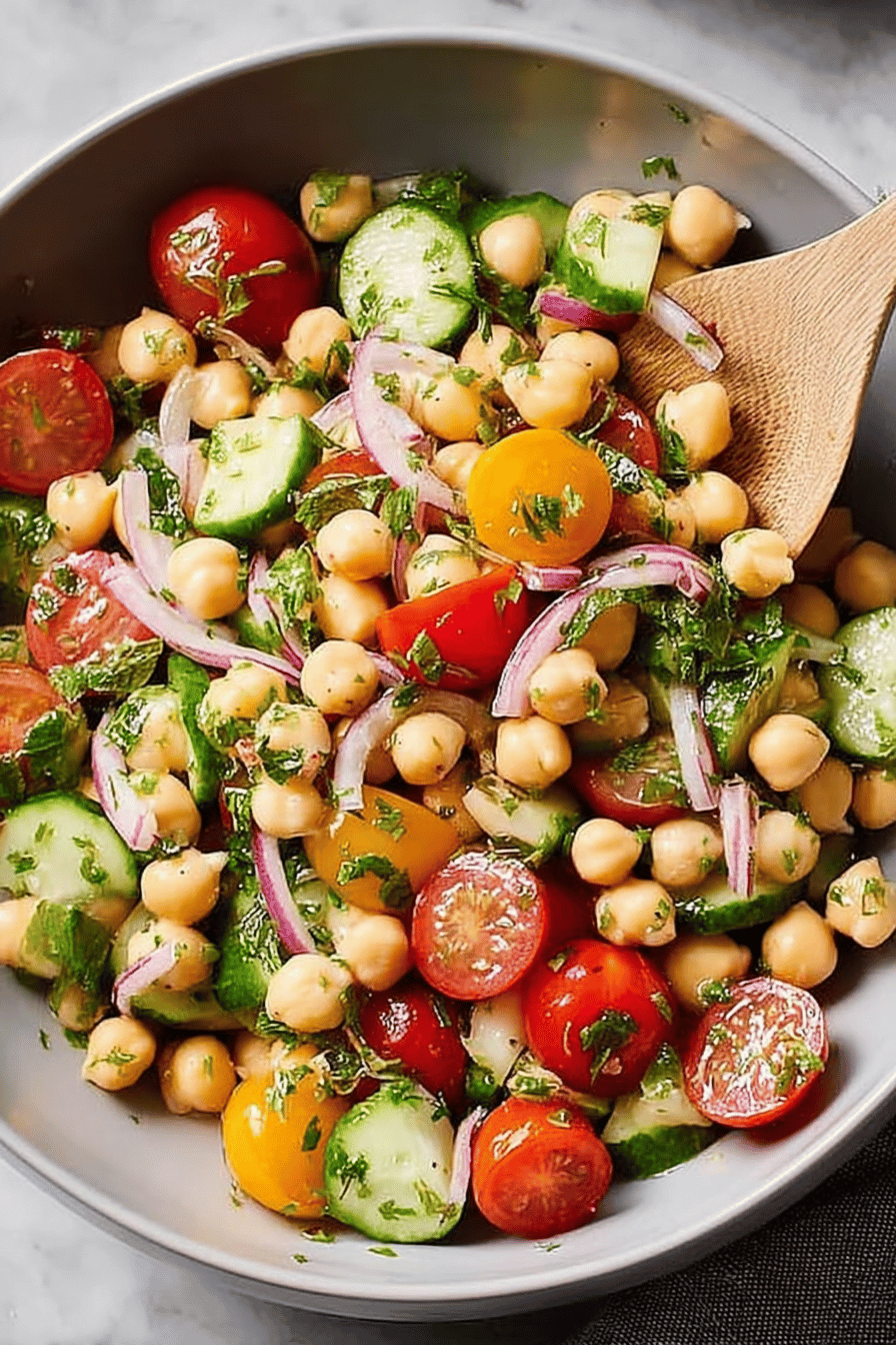 Zesty Mediterranean Chickpea Salad with Herbs