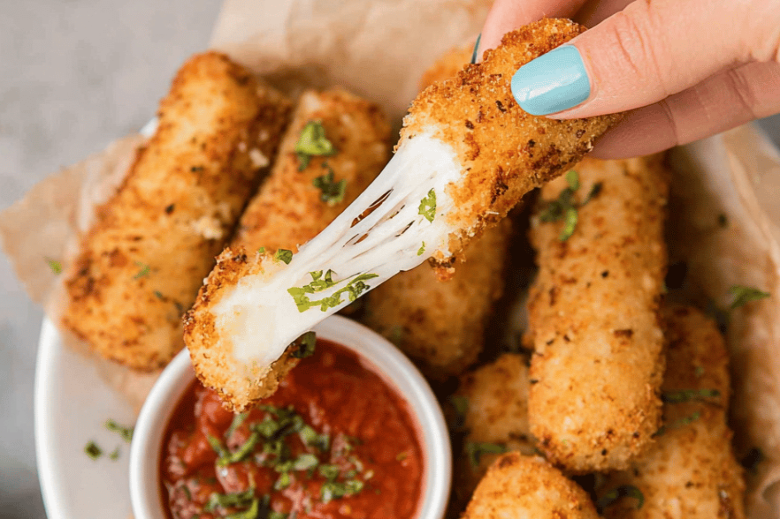 Crispy Cheesy Air Fryer Mozzarella Sticks