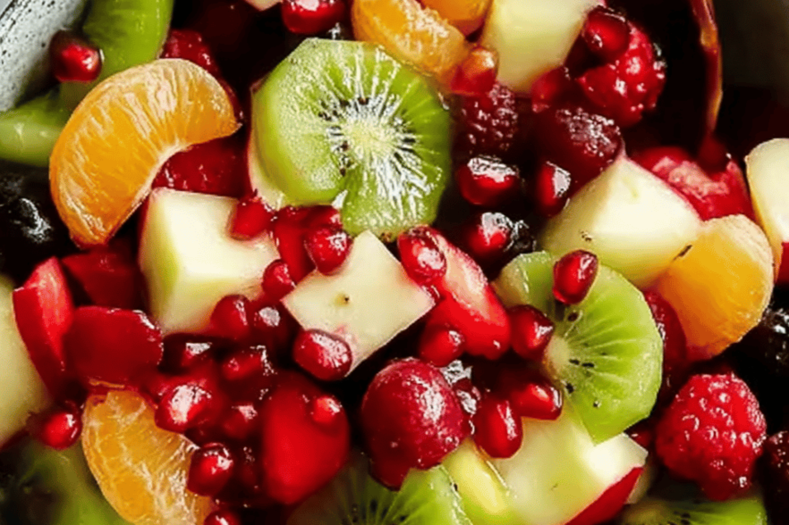 Festive Red and Green Christmas Fruit Salad