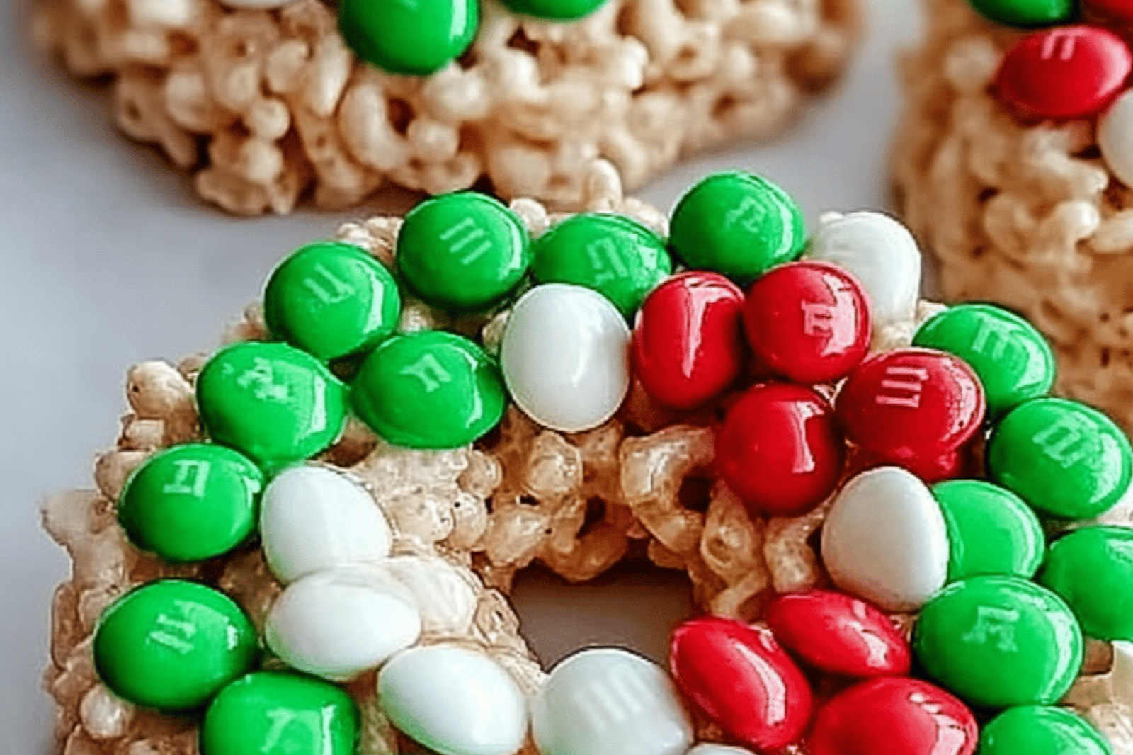 Festive Rice Krispie Wreath Treats for Holidays