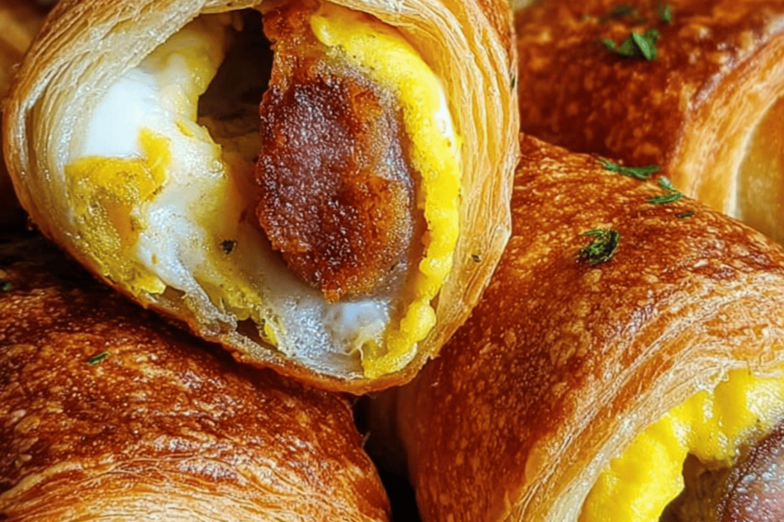 Flaky Sausage Egg Cheese Crescent Roll Ups