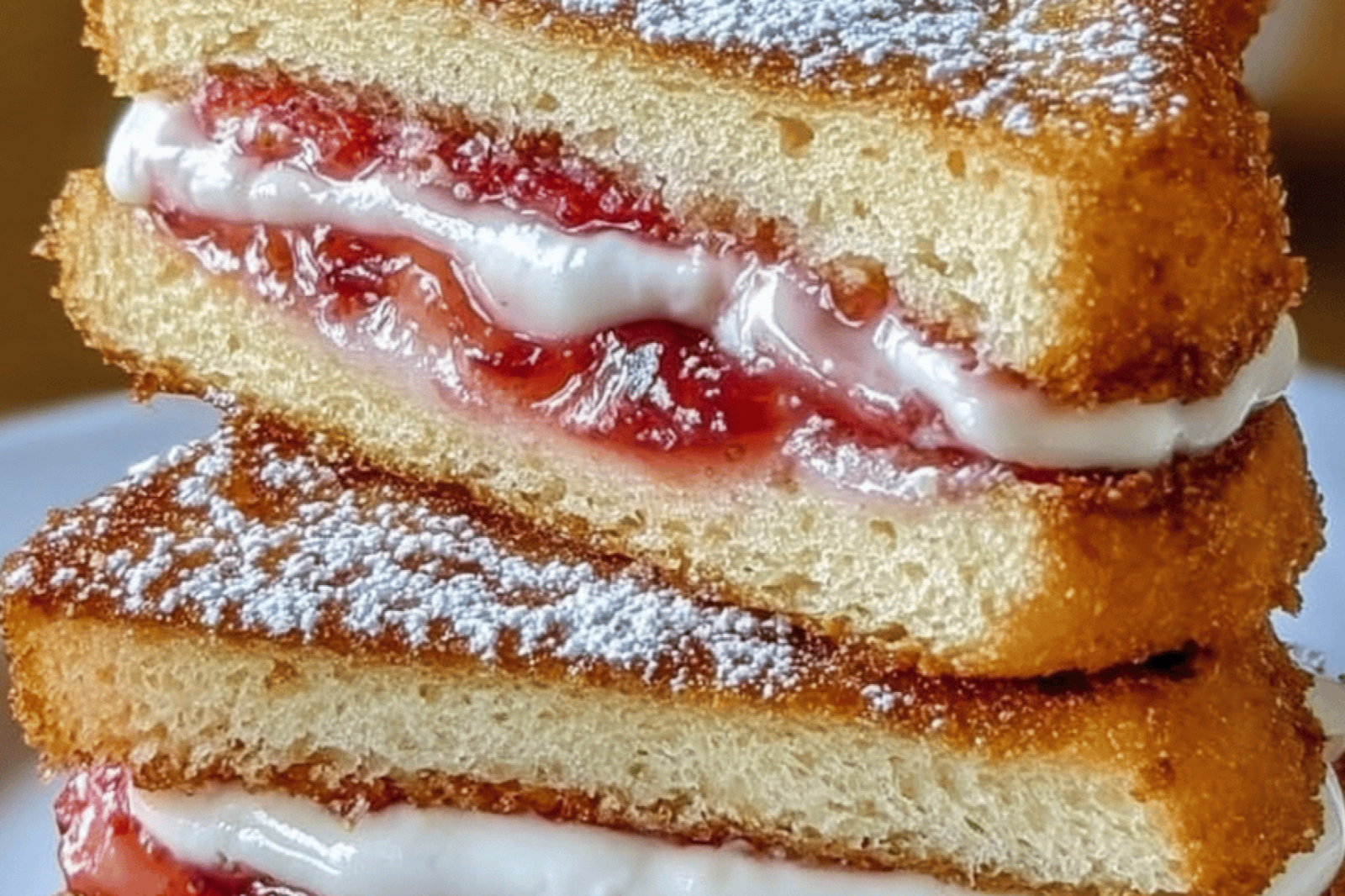 Fried Strawberry Cheesecake Sandwiches