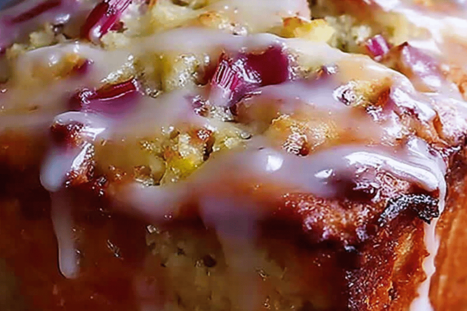 Lemon Rhubarb Glazed Loaf