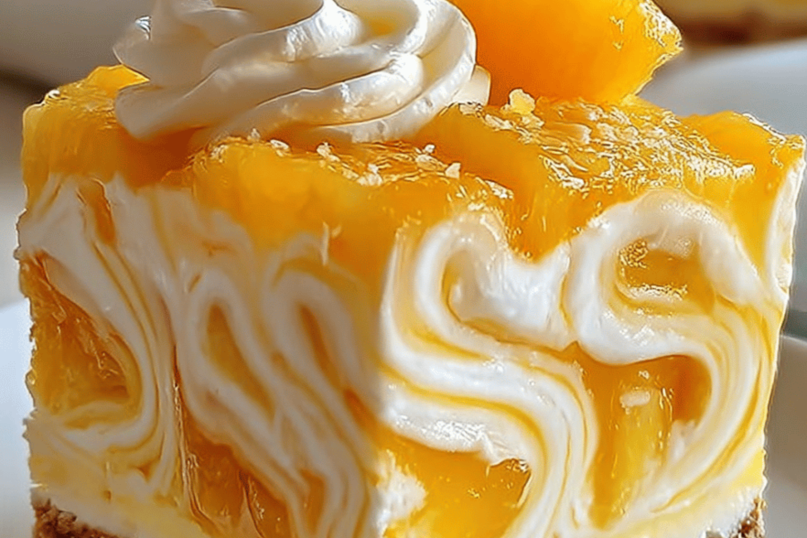 No-Bake Orange Pineapple Swirl Cheesecake Recipe