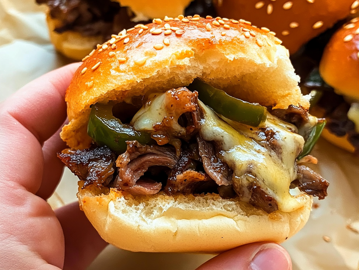 Philly Cheesesteak Sliders for Super Bowl Spread