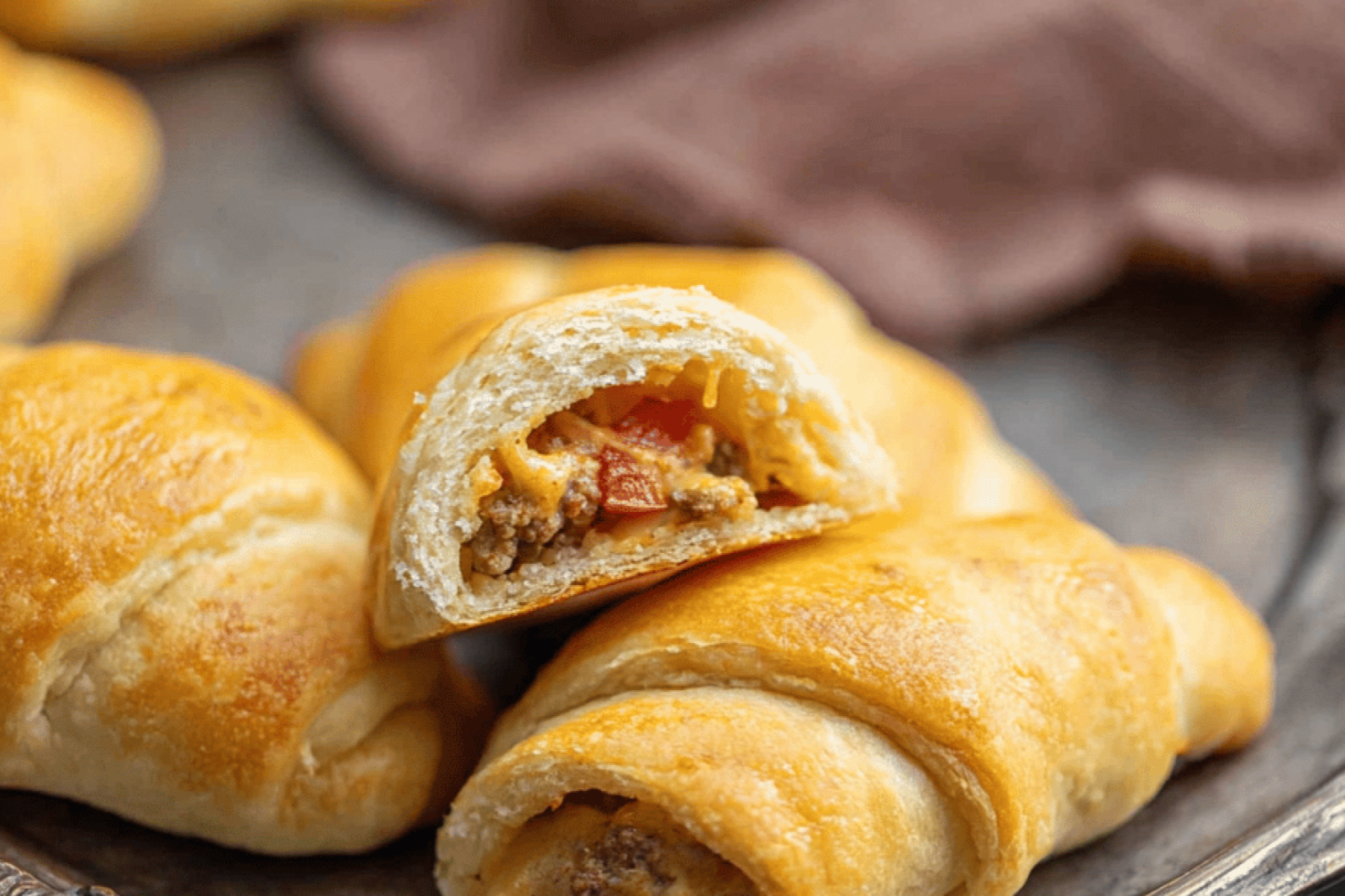 Rotel Beef and Cheese Crescent Bites