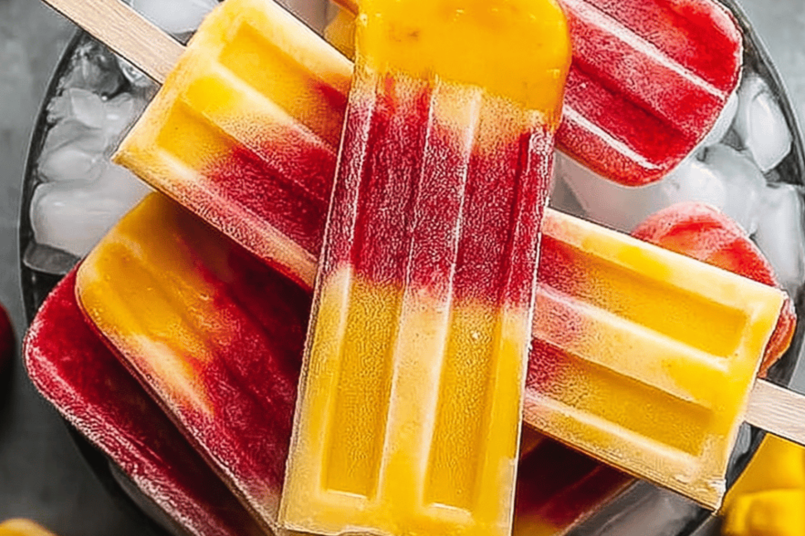 Strawberry Mango Maple Popsicles