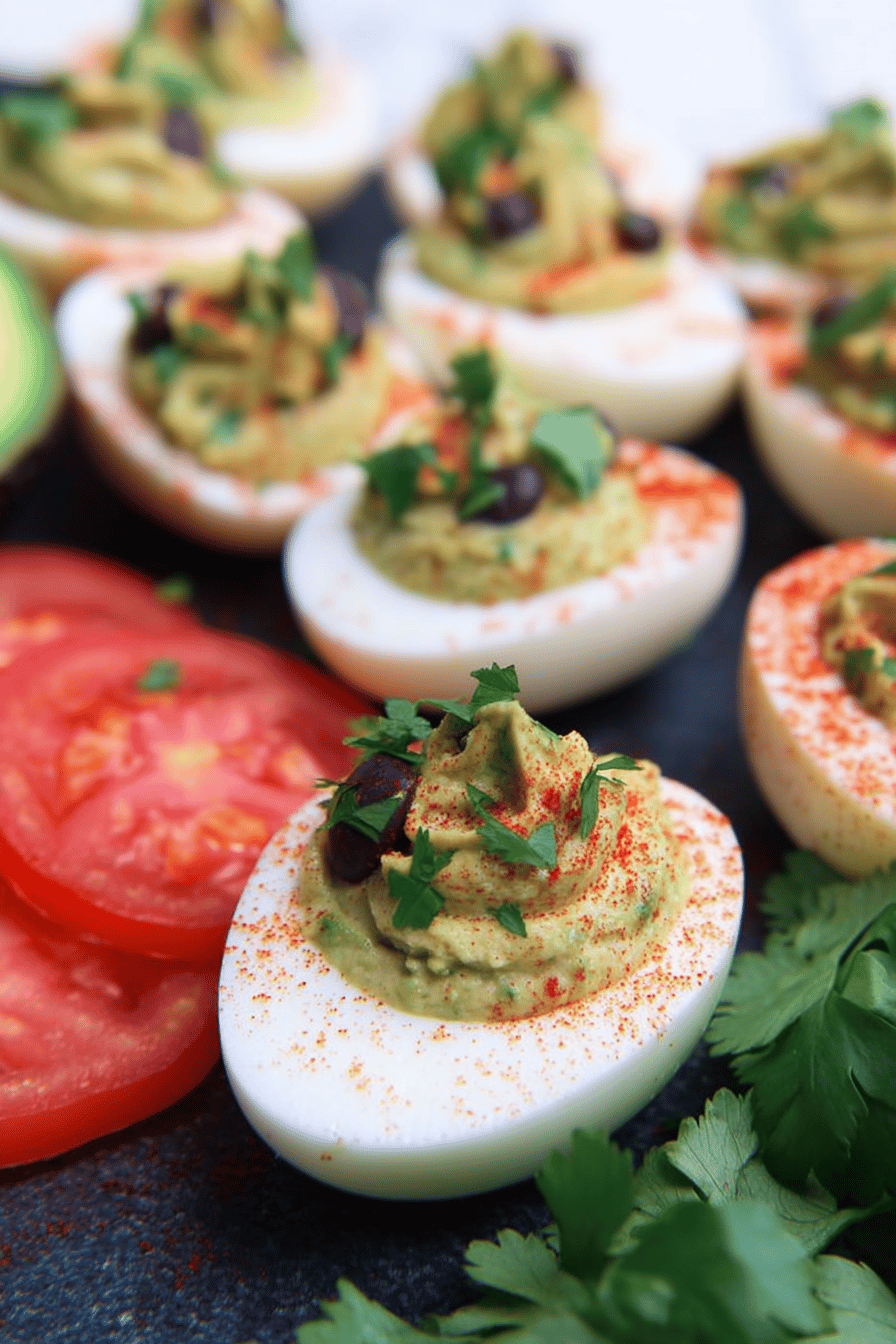 Avocado Guacamole Deviled Eggs