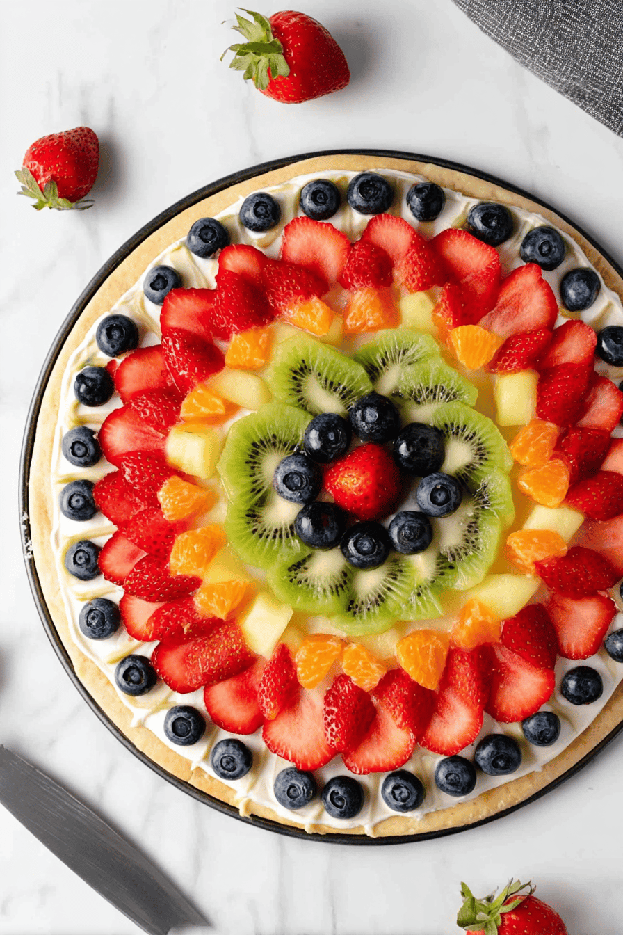 Best Summer Fruit Pizza with Cookie Crust