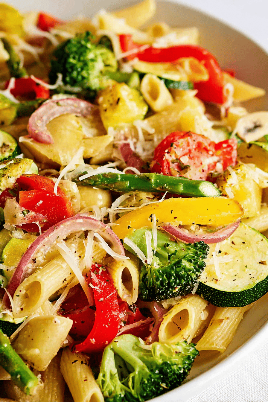 Bright Lemon Parmesan Pasta Primavera