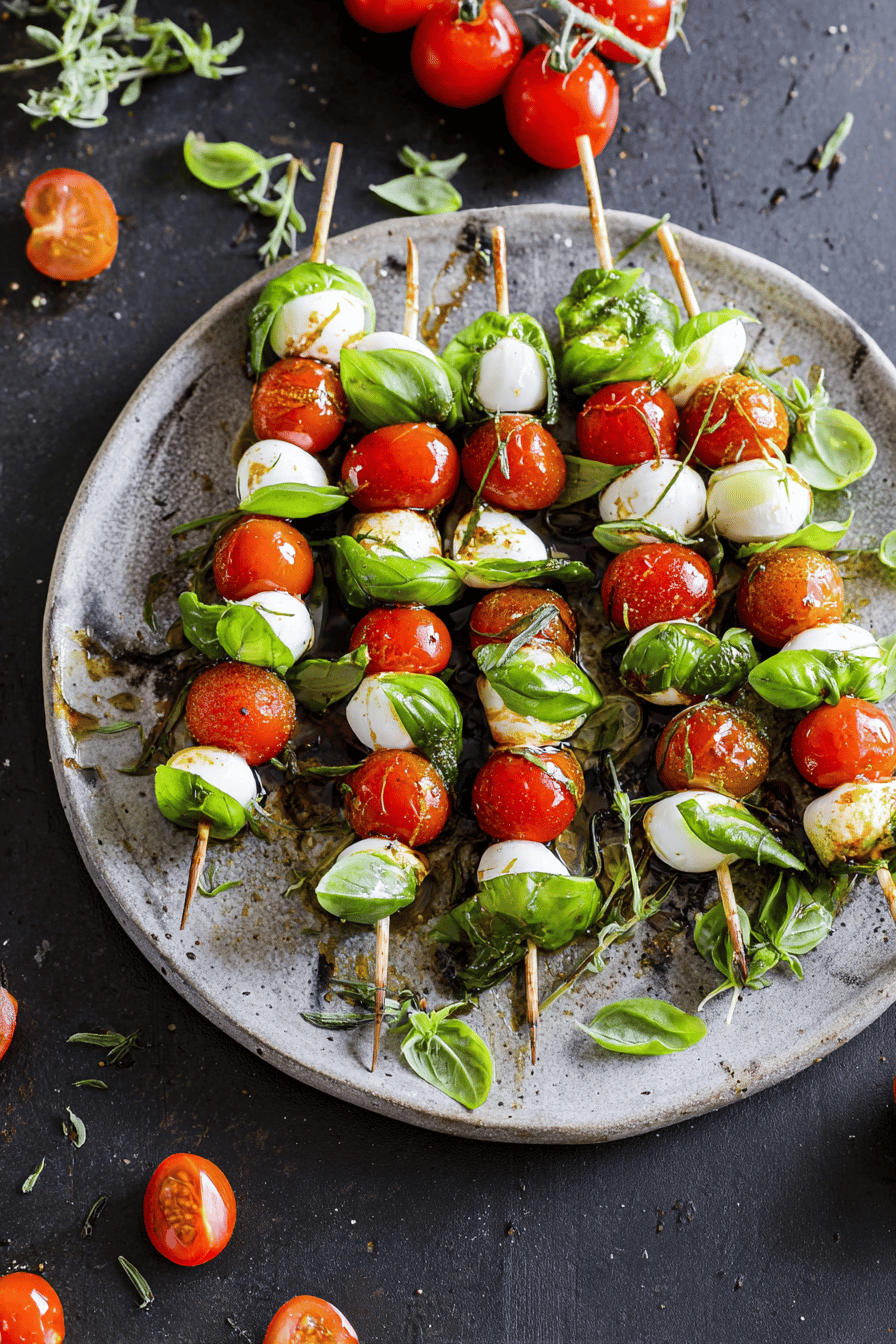 Caprese Skewers with Balsamic Glaze