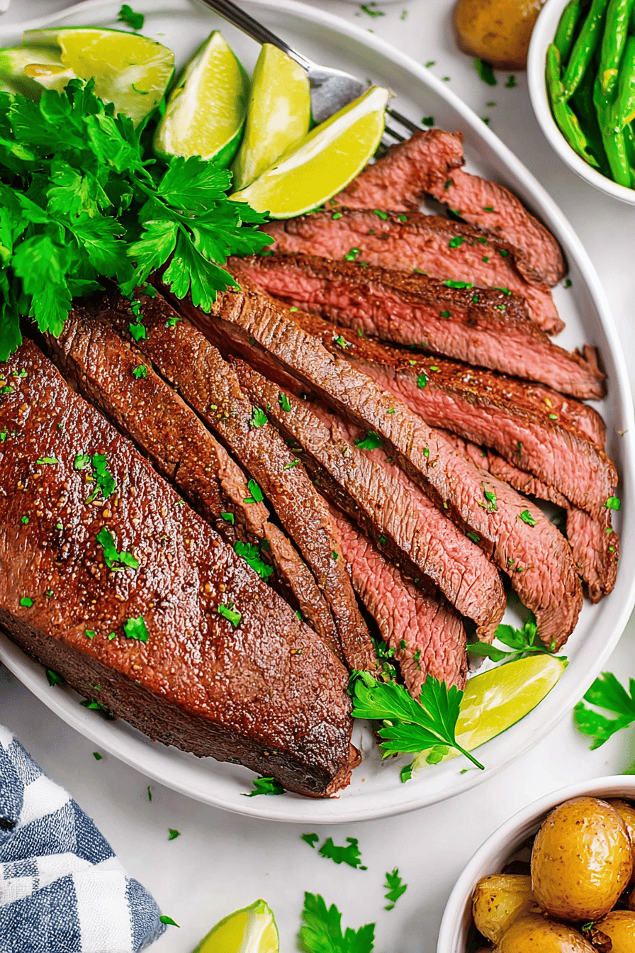Cast Iron Flank Steak for Steakhouse Dinner