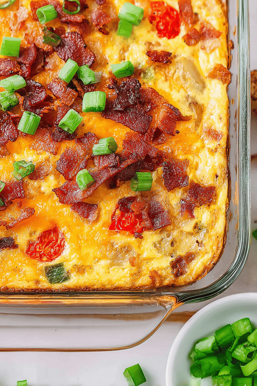 Cheesy Bacon Potato Egg Bake