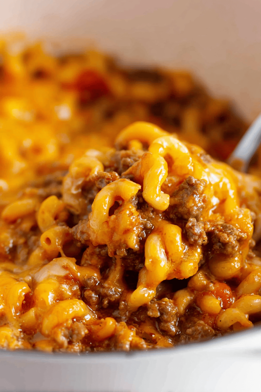 Cheesy Beef Pasta Casserole in 30 Minutes