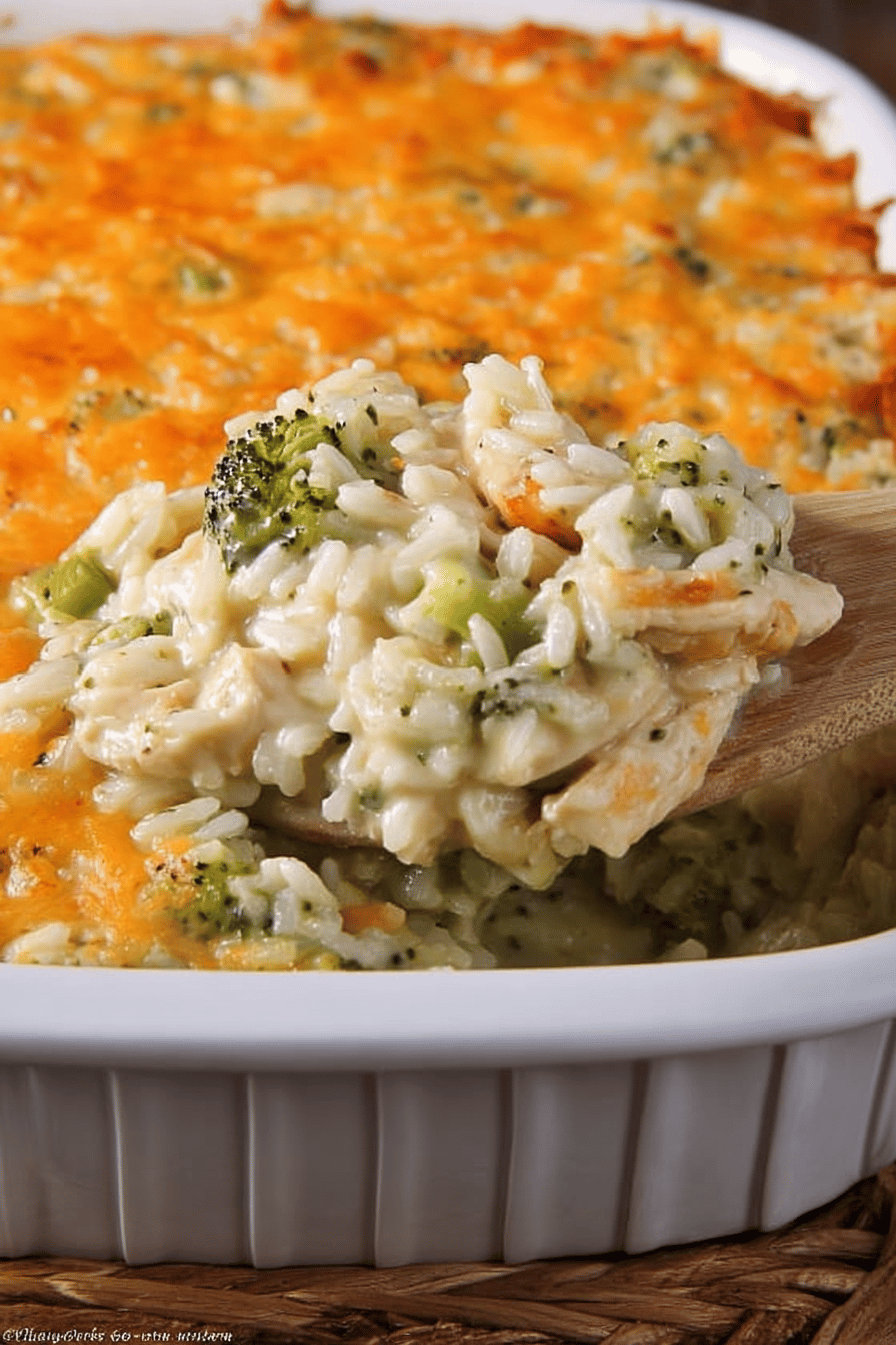 Cheesy Chicken Broccoli Rice Casserole