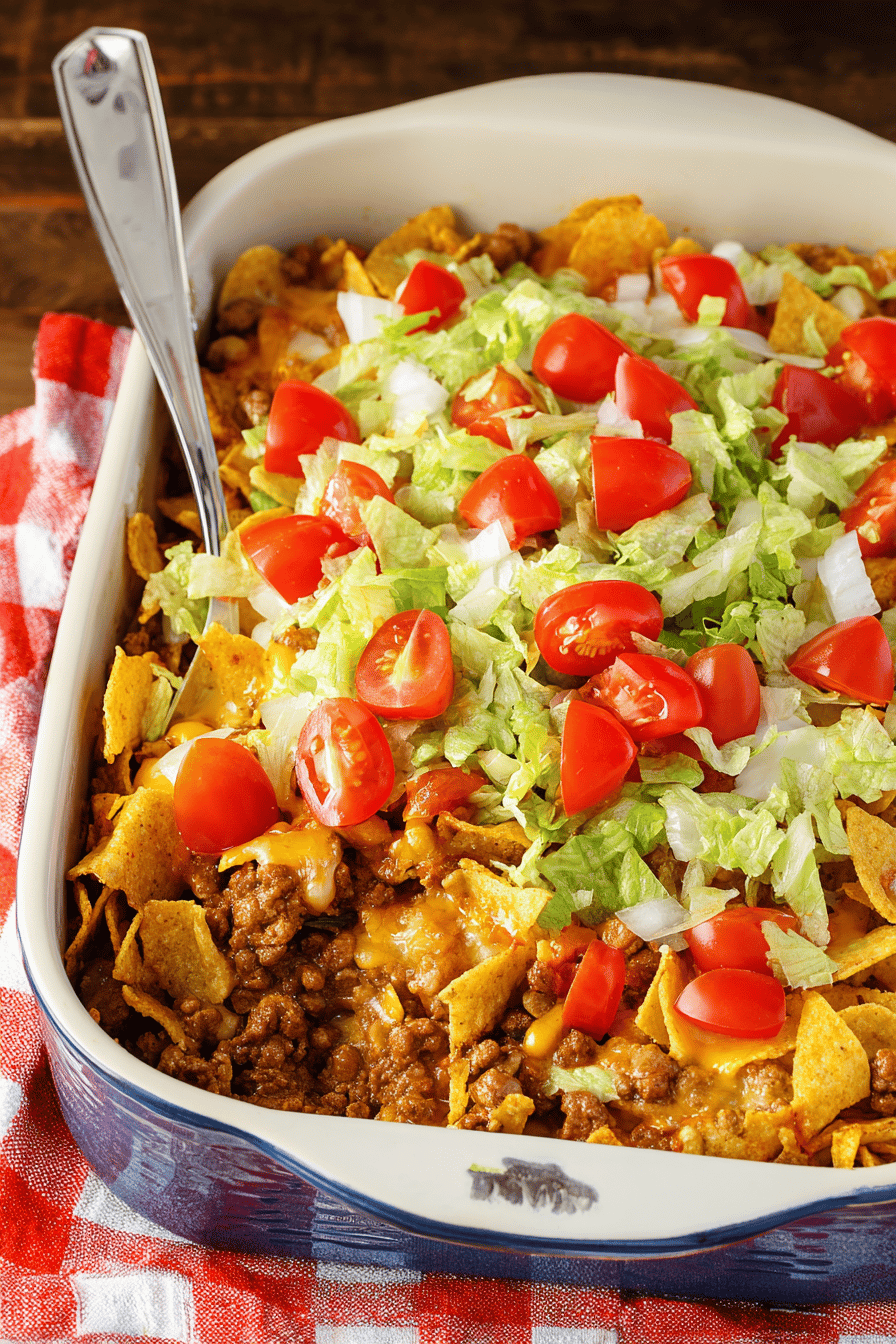Cheesy Taco Frito Pie Bake