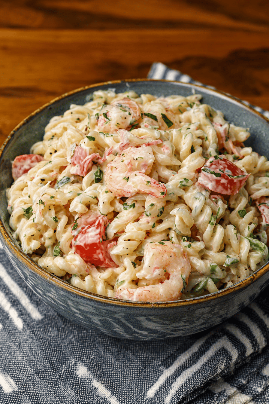 Citrus Shrimp Pasta Salad with Crunchy Veggies