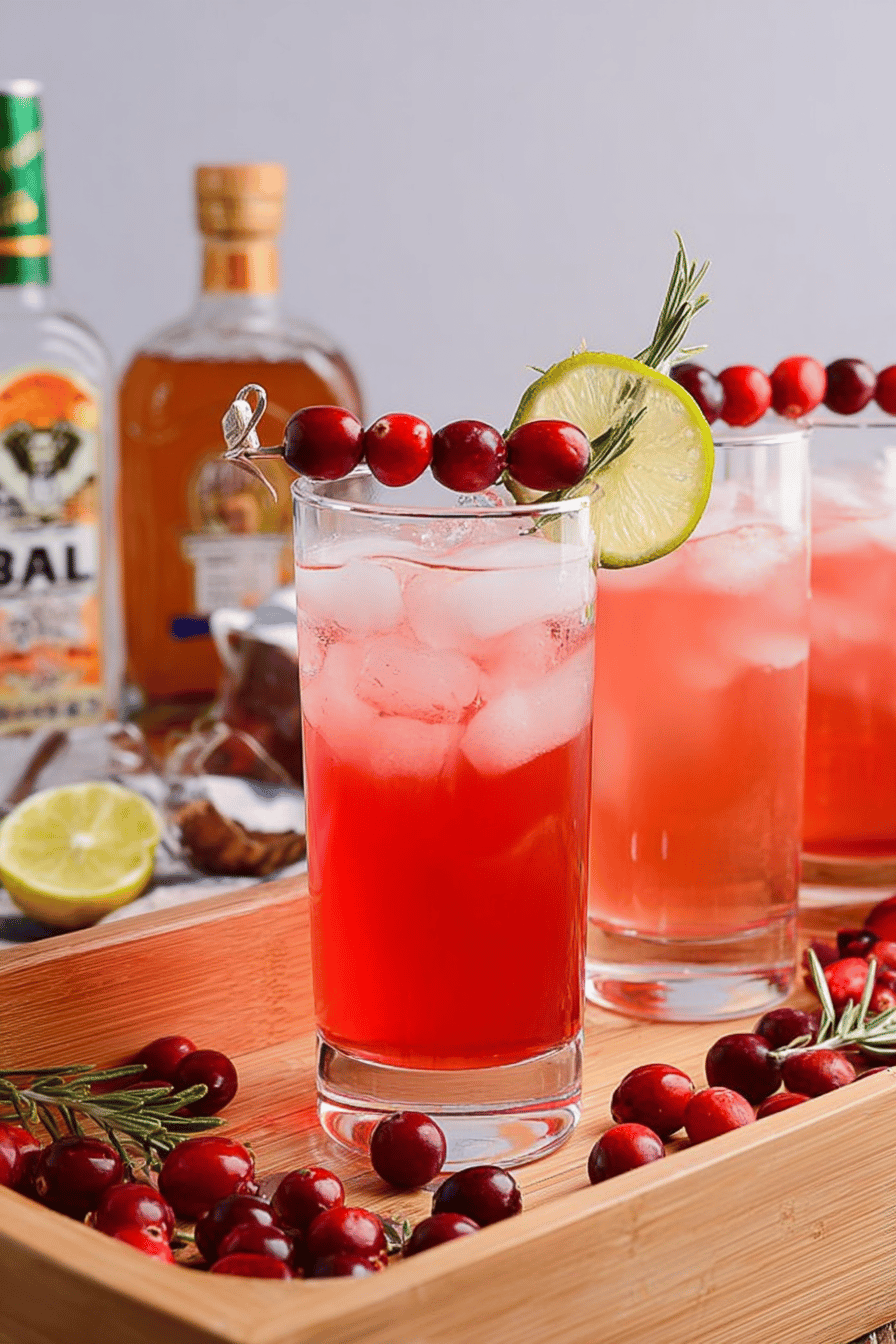 Cranberry Whiskey Fizz Cocktail