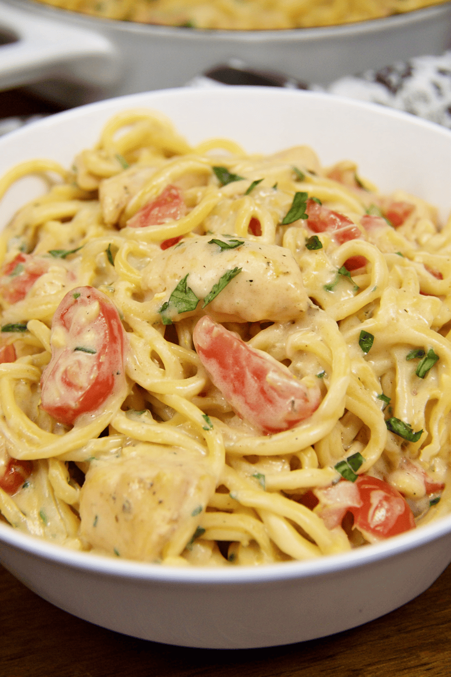 Creamy Cheesy Chicken Spaghetti Dinner
