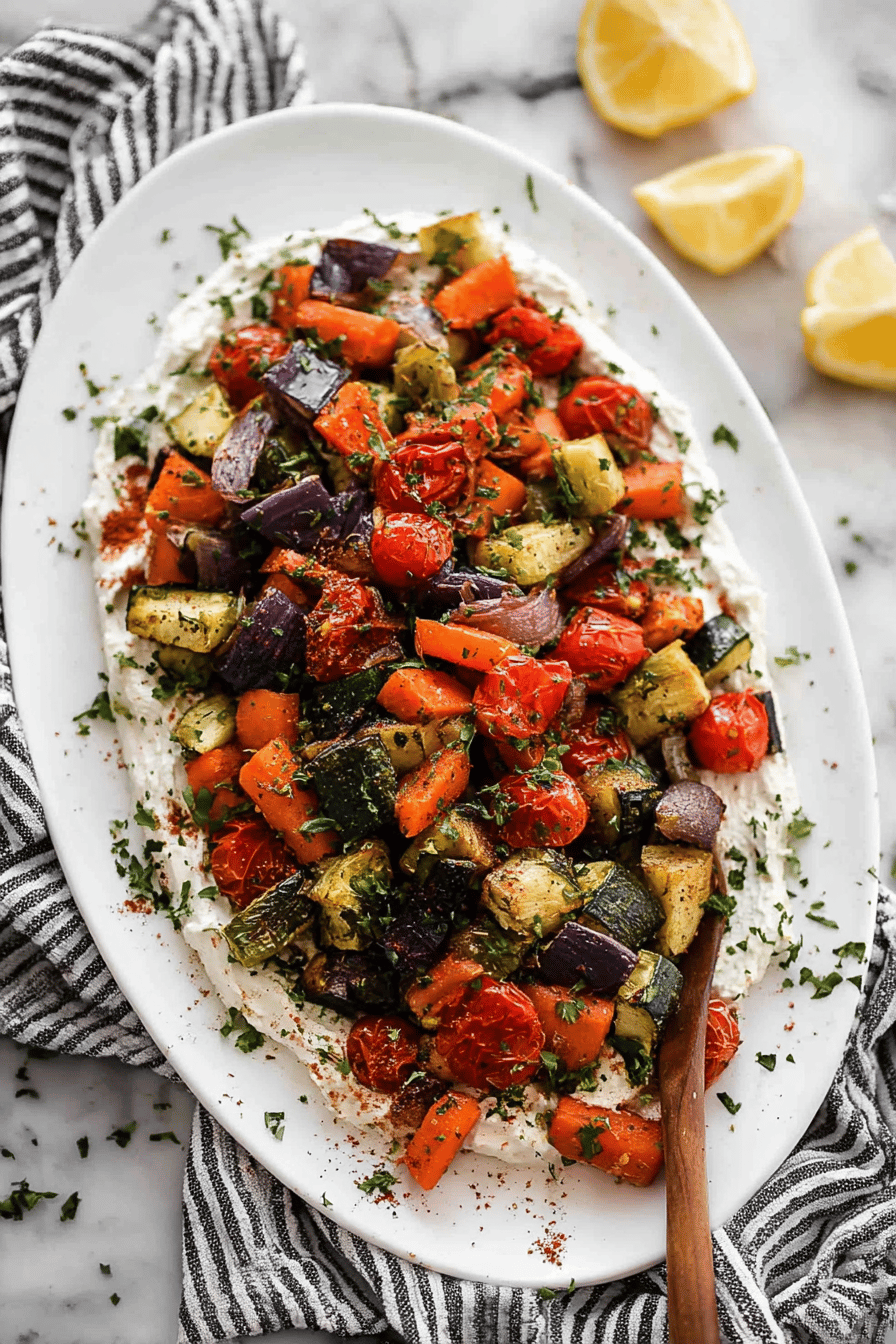 Creamy Whipped Feta and Roasted Veggie Dip