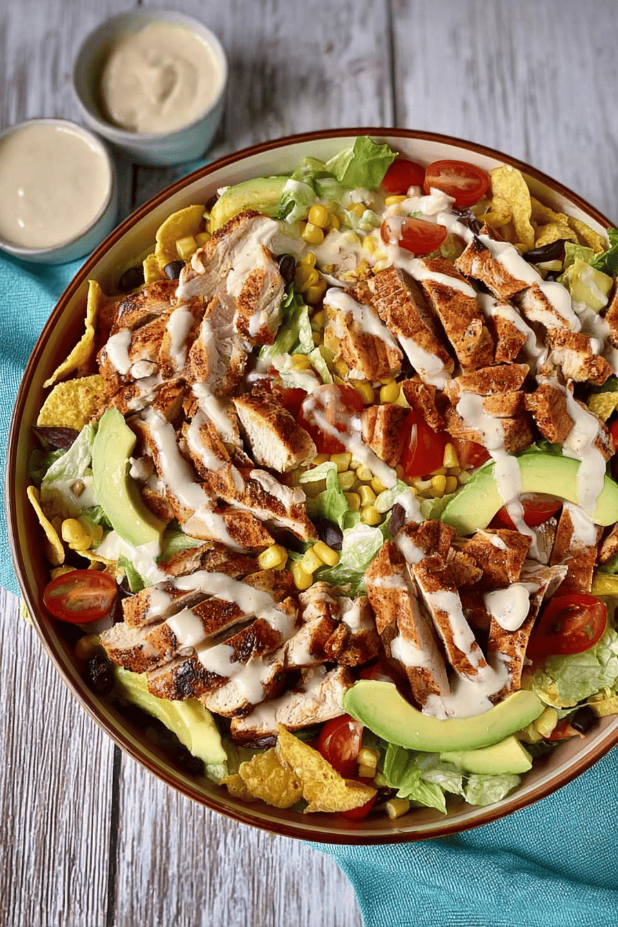 Crunchy Mexican Chicken Rice Salad