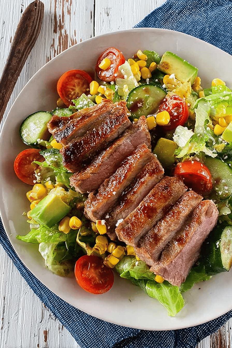Cumin Garlic Steak Salad with Balsamic Dressing