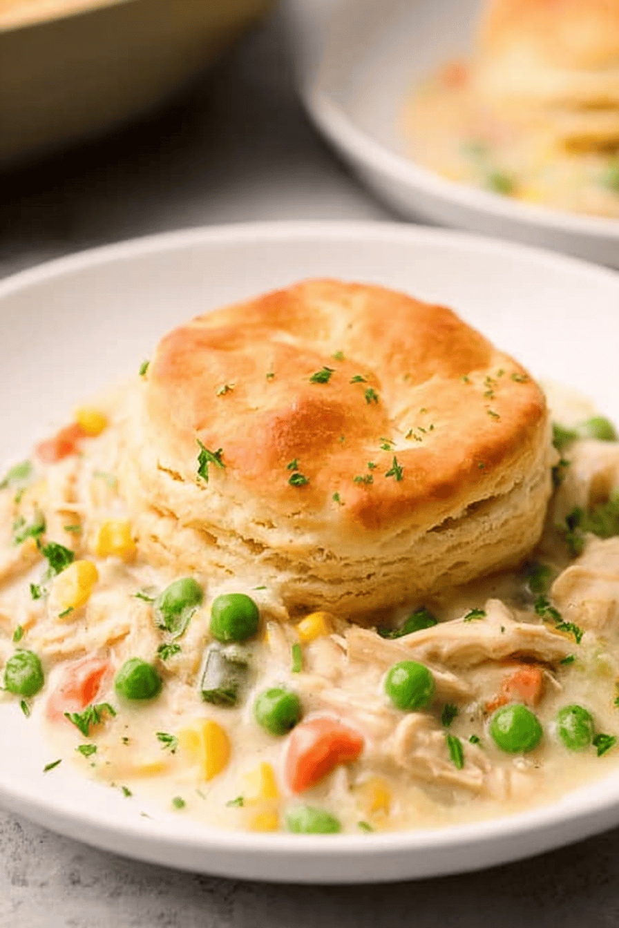 Easy Chicken Biscuit Pot Pie Casserole