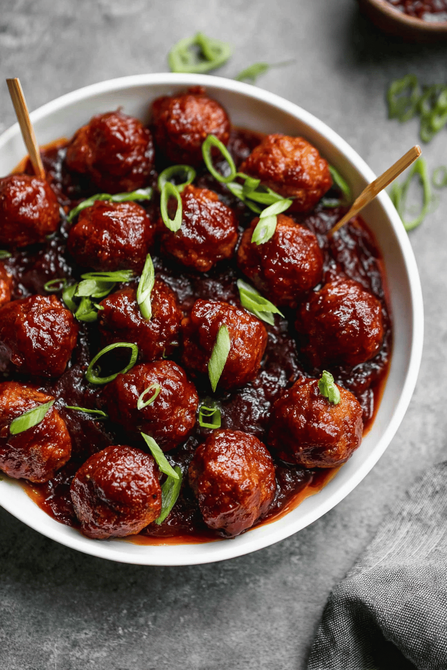 Easy Crockpot BBQ Meatballs for Crowds